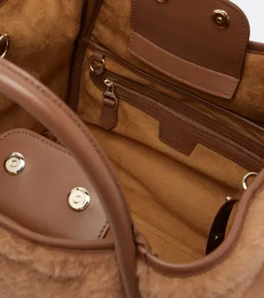 Max Mara Medium leather-trimmed teddy tote bag | Thumbnail 2 Max Mara Medium leather-trimmed teddy tote bag | Thumbnail 2