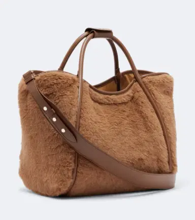 Max Mara Medium leather-trimmed teddy tote bag | Thumbnail 3 Max Mara Medium leather-trimmed teddy tote bag | Thumbnail 3