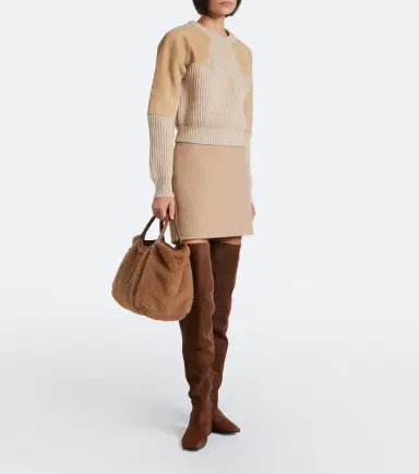 Max Mara Medium leather-trimmed teddy tote bag | Thumbnail 6 Max Mara Medium leather-trimmed teddy tote bag | Thumbnail 6