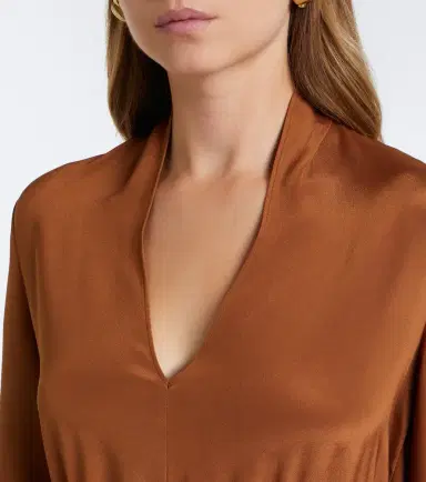 Max Mara Silk satin midi dress | Thumbnail 4 Max Mara Silk satin midi dress | Thumbnail 4