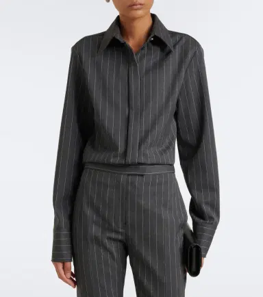 Sportmax Pinstriped wool-blend shirt | Thumbnail 5 Sportmax Pinstriped wool-blend shirt | Thumbnail 5
