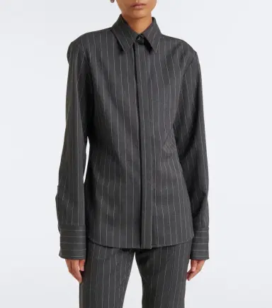Sportmax Pinstriped wool-blend shirt | Thumbnail 7 Sportmax Pinstriped wool-blend shirt | Thumbnail 7