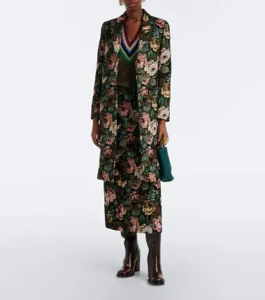 Dries Van Noten Floral jacquard coat | Thumbnail 3 Dries Van Noten Floral jacquard coat | Thumbnail 3