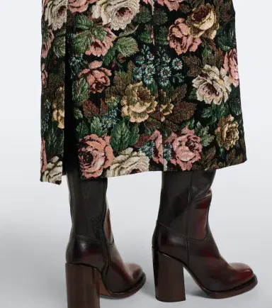 Dries Van Noten Floral jacquard midi skirt | Thumbnail 3 Dries Van Noten Floral jacquard midi skirt | Thumbnail 3