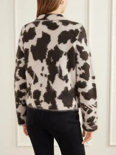 Guest In Residence Grizzly Cowhide Leather-trimmed Brushed Cashmere Jacket | Thumbnail 4 Guest In Residence Grizzly Cowhide Leather-trimmed Brushed Cashmere Jacket | Thumbnail 4