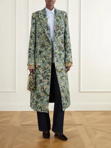 Dries Van Noten Double-breasted Floral-jacquard Coat | Thumbnail 2 Dries Van Noten Double-breasted Floral-jacquard Coat | Thumbnail 2