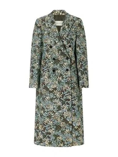 Dries Van Noten Double-breasted Floral-jacquard Coat | Thumbnail 1 Dries Van Noten Double-breasted Floral-jacquard Coat | Thumbnail 1