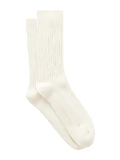Olivia von Halle Spencer Ribbed Silk And Cashmere-blend Socks | Thumbnail 1 Olivia von Halle Spencer Ribbed Silk And Cashmere-blend Socks | Thumbnail 1