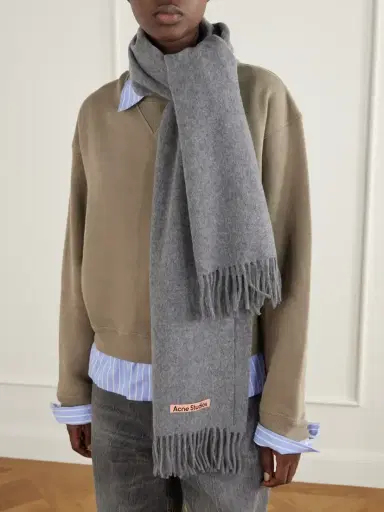 Acne Studios Fringe-detail Wool Scarf | Thumbnail 2 Acne Studios Fringe-detail Wool Scarf | Thumbnail 2