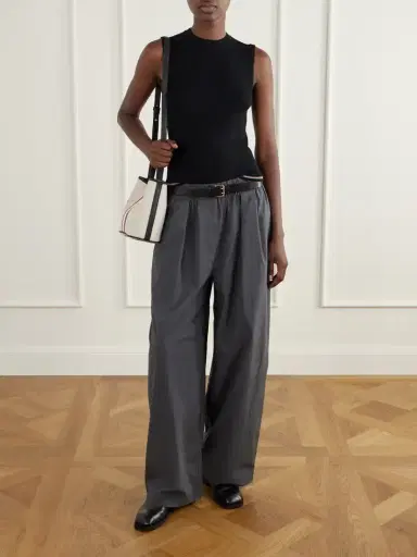 Thom Browne Striped Leather-trimmed Canvas Bucket Bag | Thumbnail 3 Thom Browne Striped Leather-trimmed Canvas Bucket Bag | Thumbnail 3