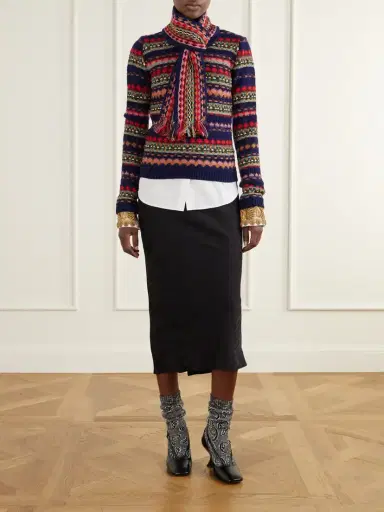Dries Van Noten Intarsia Wool Sweater | Thumbnail 2 Dries Van Noten Intarsia Wool Sweater | Thumbnail 2
