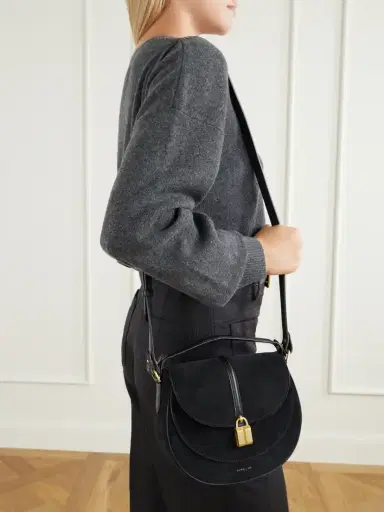 DeMellier The Siena Leather-trimmed Suede Shoulder Bag | Thumbnail 2 DeMellier The Siena Leather-trimmed Suede Shoulder Bag | Thumbnail 2