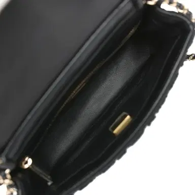 Chanel Chanel Mini "Coco Boho" Flap Bag Black Crochet Light Gold Hardware | Thumbnail 10 Chanel Chanel Mini "Coco Boho" Flap Bag Black Crochet Light Gold Hardware | Thumbnail 10