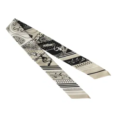 HERMÈS Hermes "Festival Des Amazones" Grege, Black, Blanc Silk | Thumbnail 2 HERMÈS Hermes "Festival Des Amazones" Grege, Black, Blanc Silk | Thumbnail 2