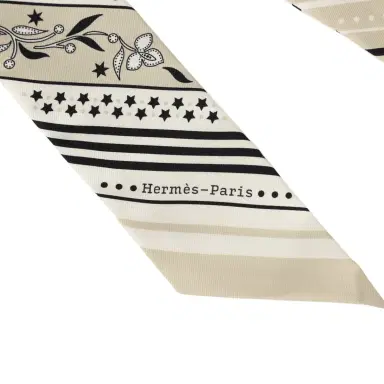 HERMÈS Hermes "Festival Des Amazones" Grege, Black, Blanc Silk | Thumbnail 3 HERMÈS Hermes "Festival Des Amazones" Grege, Black, Blanc Silk | Thumbnail 3