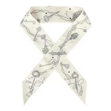 HERMÈS Hermes "Les Cles a Pois" White, Gris Acier, Multicolore Silk | Thumbnail 1 HERMÈS Hermes "Les Cles a Pois" White, Gris Acier, Multicolore Silk | Thumbnail 1