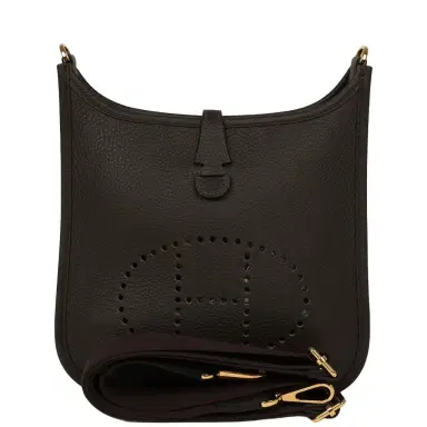 HERMÈS Hermes Evelyne 23 Ebene Clemence Gold Hardware | Thumbnail 1 HERMÈS Hermes Evelyne 23 Ebene Clemence Gold Hardware | Thumbnail 1