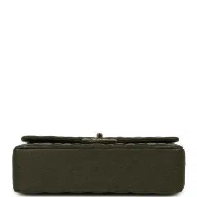 Chanel Pre-owned Chanel Medium Classic Double Flap Bag Khaki Lambskin Gold Hardware | Thumbnail 6 Chanel Pre-owned Chanel Medium Classic Double Flap Bag Khaki Lambskin Gold Hardware | Thumbnail 6