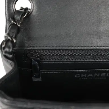 Chanel Pre-owned Chanel Mini Classic Square Flap Bag So Black Lambskin Black Hardware | Thumbnail 10 Chanel Pre-owned Chanel Mini Classic Square Flap Bag So Black Lambskin Black Hardware | Thumbnail 10