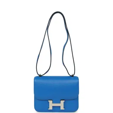 HERMÈS Pre-owned Hermes Constance 18 Bleu Hydra Chevre Mysore Palladium Hardware | Thumbnail 7 HERMÈS Pre-owned Hermes Constance 18 Bleu Hydra Chevre Mysore Palladium Hardware | Thumbnail 7