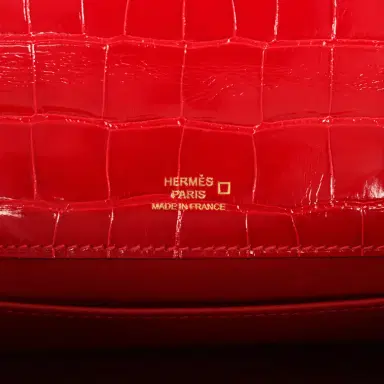 HERMÈS Pre-owned Hermes Kelly Pochette Braise Shiny Alligator Gold Hardware | Thumbnail 7 HERMÈS Pre-owned Hermes Kelly Pochette Braise Shiny Alligator Gold Hardware | Thumbnail 7