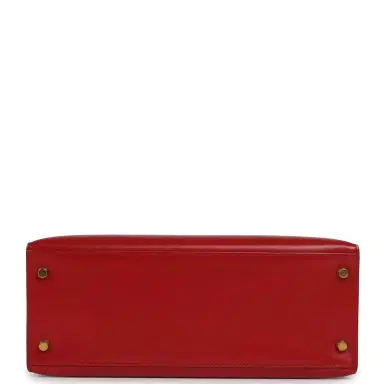 HERMÈS Vintage Hermes Kelly 28 Sellier Rouge Vif Tadelakt Gold Hardware | Thumbnail 6 HERMÈS Vintage Hermes Kelly 28 Sellier Rouge Vif Tadelakt Gold Hardware | Thumbnail 6