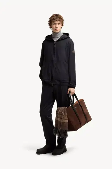 Moncler Flannel Zip-up Hoodie | Thumbnail 3 Moncler Flannel Zip-up Hoodie | Thumbnail 3
