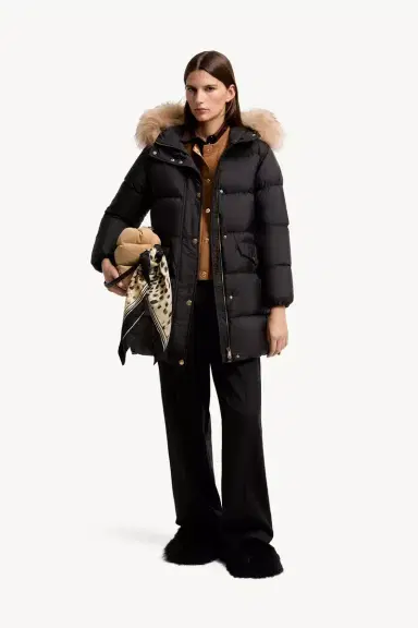 Moncler Aphroties Shearling Trimmed Hooded Long Down Parka | Thumbnail 3 Moncler Aphroties Shearling Trimmed Hooded Long Down Parka | Thumbnail 3
