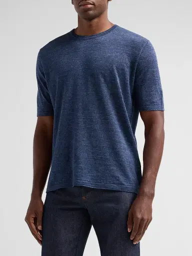 Saks Fifth Avenue Men's Linen Crewneck T-Shirt | Thumbnail 4 Saks Fifth Avenue Men's Linen Crewneck T-Shirt | Thumbnail 4
