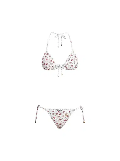 Dolce & Gabbana Women's Rose-Print Triangle Bikini | Thumbnail 1 Dolce & Gabbana Women's Rose-Print Triangle Bikini | Thumbnail 1