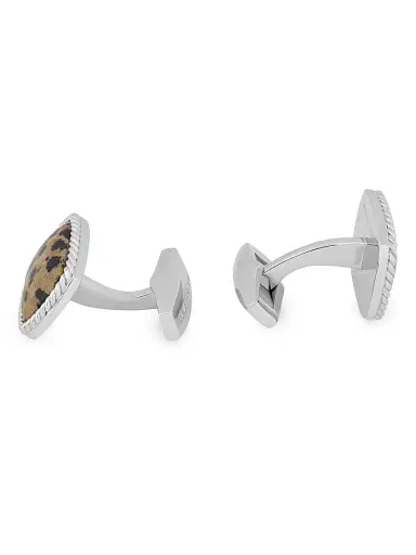 Tateossian Men's Dalmation Jasper & Sterling Silver Cufflinks | Thumbnail 2 Tateossian Men's Dalmation Jasper & Sterling Silver Cufflinks | Thumbnail 2