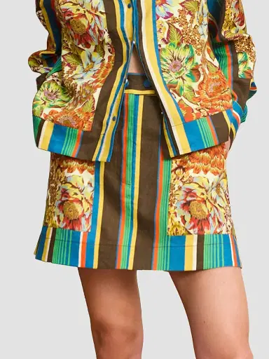ALÉMAIS Women's Charlie Graphic Linen Miniskirt | Thumbnail 3 ALÉMAIS Women's Charlie Graphic Linen Miniskirt | Thumbnail 3