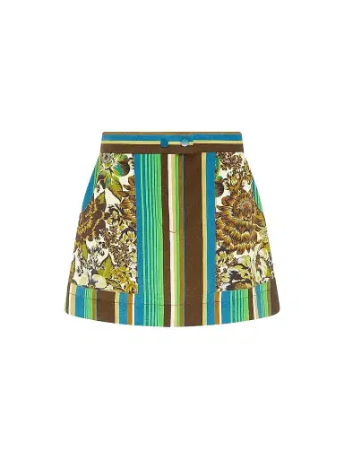 ALÉMAIS Women's Charlie Graphic Linen Miniskirt | Thumbnail 1 ALÉMAIS Women's Charlie Graphic Linen Miniskirt | Thumbnail 1
