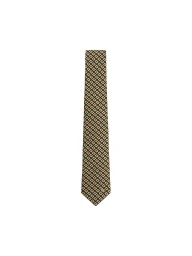 Valentino Men's Valentie Jacquard Cotton Tie with Chamber Pattern and Vlogo Signature Detail | Thumbnail 1 Valentino Men's Valentie Jacquard Cotton Tie with Chamber Pattern and Vlogo Signature Detail | Thumbnail 1