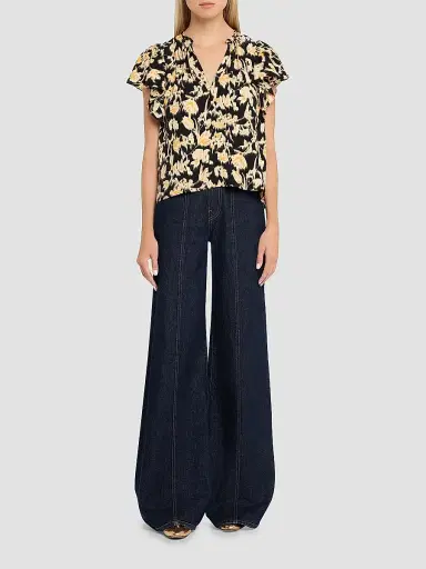 Ulla Johnson Women's Lilo Flutter-Sleeve Blouse | Thumbnail 2 Ulla Johnson Women's Lilo Flutter-Sleeve Blouse | Thumbnail 2