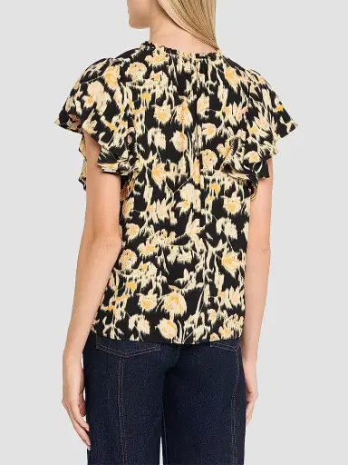 Ulla Johnson Women's Lilo Flutter-Sleeve Blouse | Thumbnail 4 Ulla Johnson Women's Lilo Flutter-Sleeve Blouse | Thumbnail 4