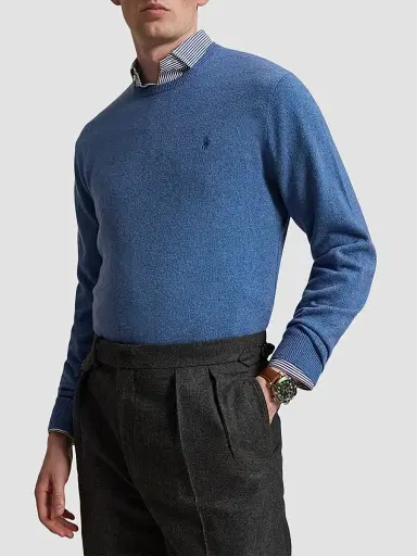Polo Ralph Lauren Men's Logo-Embroidered Wool Sweater | Thumbnail 4 Polo Ralph Lauren Men's Logo-Embroidered Wool Sweater | Thumbnail 4