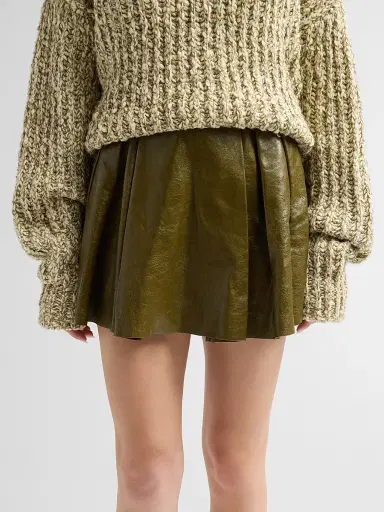 Ulla Johnson Women's Sophie Crinkled Leather A-Line Mini Skirt | Thumbnail 5 Ulla Johnson Women's Sophie Crinkled Leather A-Line Mini Skirt | Thumbnail 5