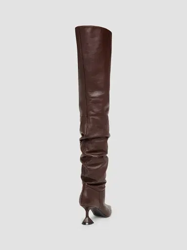 Amina Muaddi Women's Olivia 70MM Leather Over-The-Knee Boots | Thumbnail 3 Amina Muaddi Women's Olivia 70MM Leather Over-The-Knee Boots | Thumbnail 3