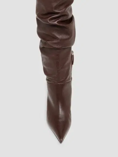 Amina Muaddi Women's Olivia 70MM Leather Over-The-Knee Boots | Thumbnail 4 Amina Muaddi Women's Olivia 70MM Leather Over-The-Knee Boots | Thumbnail 4