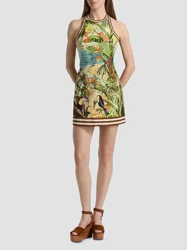ALÉMAIS Women's Toucan Tango Tropical Print Halterneck Minidress | Thumbnail 2 ALÉMAIS Women's Toucan Tango Tropical Print Halterneck Minidress | Thumbnail 2