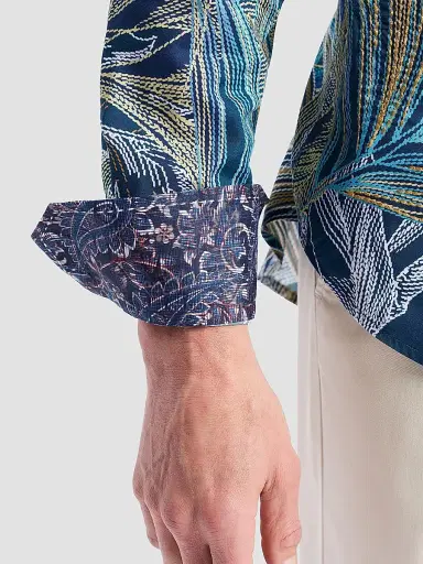 Robert Graham Men's Chorro Embroidered Leaf Print Shirt | Thumbnail 5 Robert Graham Men's Chorro Embroidered Leaf Print Shirt | Thumbnail 5