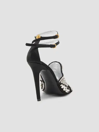 Versace Women's 110MM Crystal-Embellished Leather Sandals | Thumbnail 3 Versace Women's 110MM Crystal-Embellished Leather Sandals | Thumbnail 3