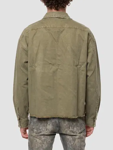 Purple Brand Men's Cotton Twill Crop Shirt Jacket | Thumbnail 2 Purple Brand Men's Cotton Twill Crop Shirt Jacket | Thumbnail 2