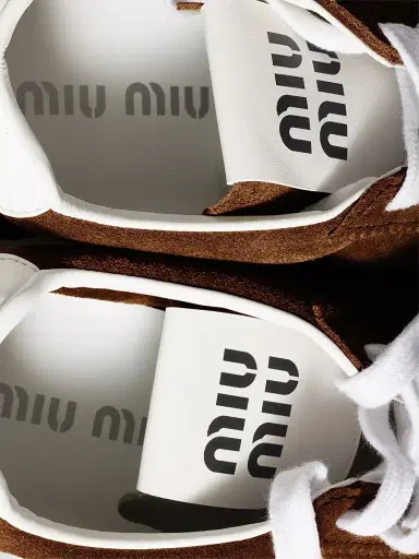 Miu Miu Women's Plume Suede Sneakers | Thumbnail 2 Miu Miu Women's Plume Suede Sneakers | Thumbnail 2