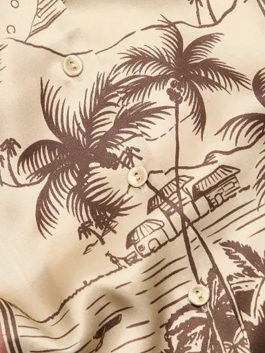ALÉMAIS Women's Alberta Tropical Print Silk Relaxed-Fit Shirt | Thumbnail 7 ALÉMAIS Women's Alberta Tropical Print Silk Relaxed-Fit Shirt | Thumbnail 7