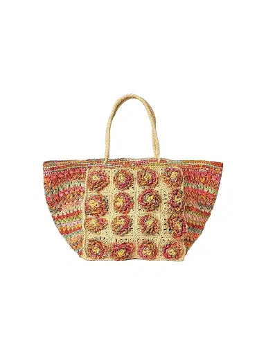 BTB Los Angeles Women's Hazel Floral Woven Raffia Tote Bag | Thumbnail 1 BTB Los Angeles Women's Hazel Floral Woven Raffia Tote Bag | Thumbnail 1