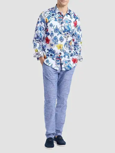 Robert Graham Men's Piccadilly Floral Cotton Shirt | Thumbnail 2 Robert Graham Men's Piccadilly Floral Cotton Shirt | Thumbnail 2