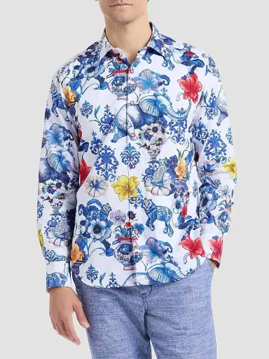 Robert Graham Men's Piccadilly Floral Cotton Shirt | Thumbnail 3 Robert Graham Men's Piccadilly Floral Cotton Shirt | Thumbnail 3