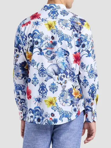 Robert Graham Men's Piccadilly Floral Cotton Shirt | Thumbnail 5 Robert Graham Men's Piccadilly Floral Cotton Shirt | Thumbnail 5